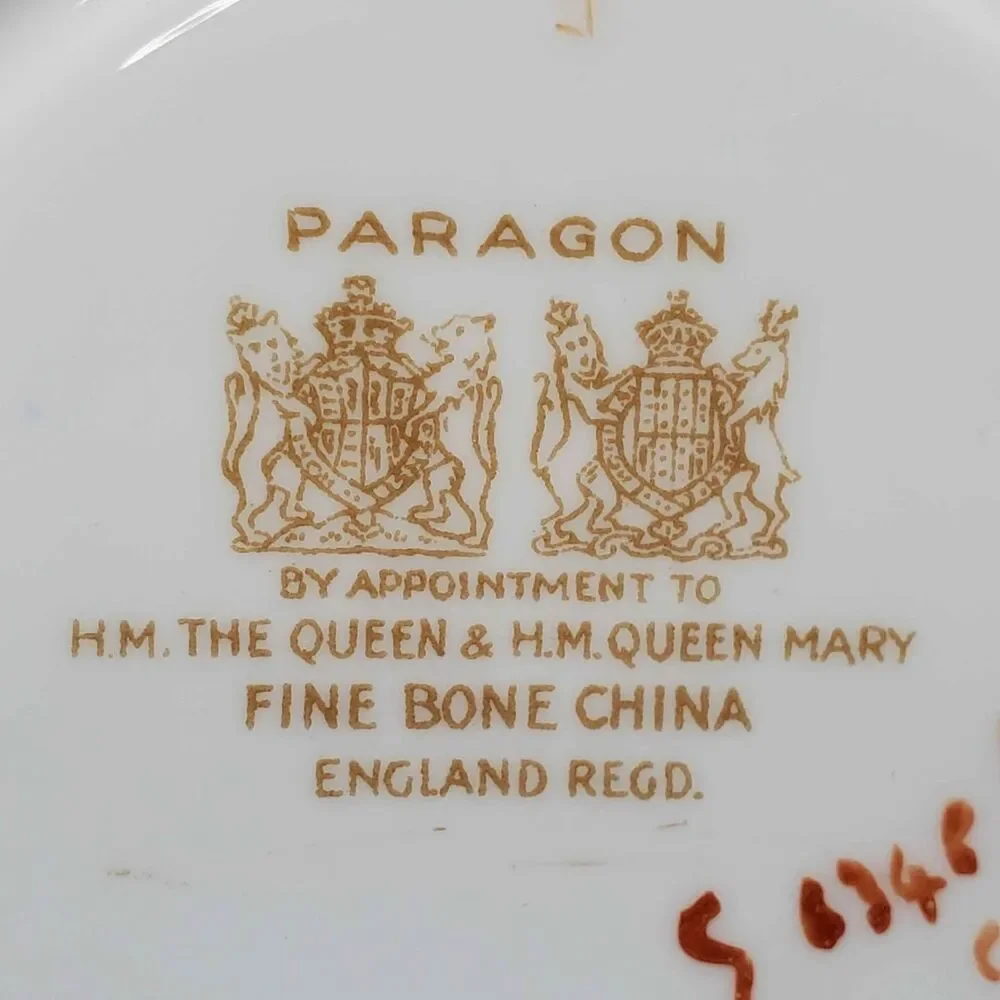 Paragon Teacup and Saucer Pink White Yellow Flowers Vintage